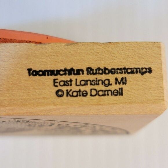 NEW Toomuchfun 1/2 Circle Snowflakes Rubber Stamp Wood Mount Katie Darnell 1722L - Picture 2 of 6